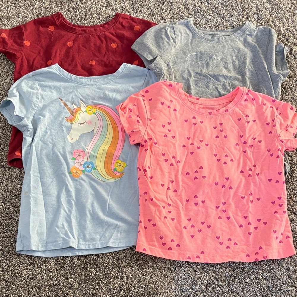 Cat & Jack Kids' T-Shirt Set - Red, Gray, Blue, Pink